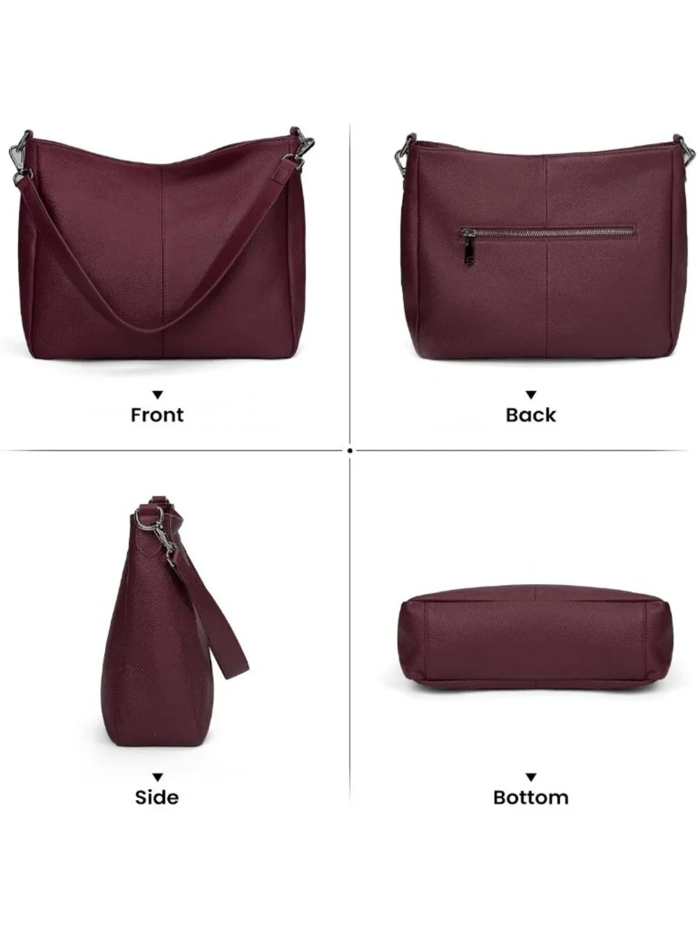 Soft Genuine Leather Hobo Bag for Women | Versatile Crossbody & Shoulder Purse